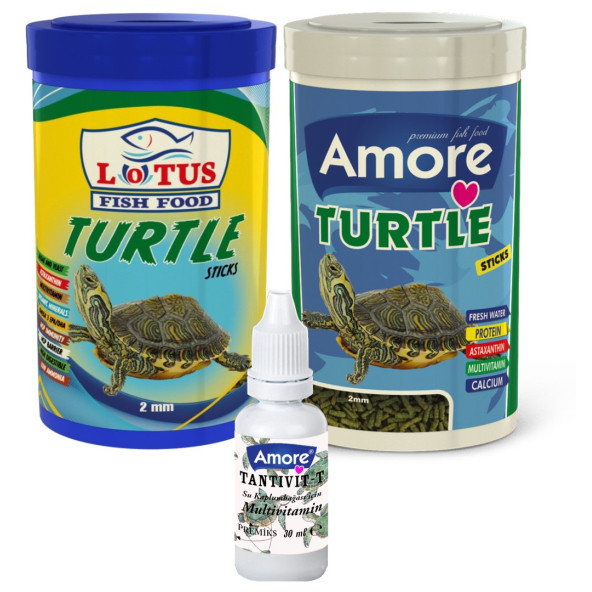 Amore 2x1000ml Kutu Sürüngen Ve Kaplumbağa Turtle Sticks Yemi Ve Multivitamin ürün görseli 1