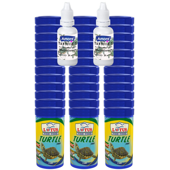 Lotus Turtle Sticks 36x100ml Kutu Kaplumbağa Yemi Ve 2 Multivitamin ürün görseli 1