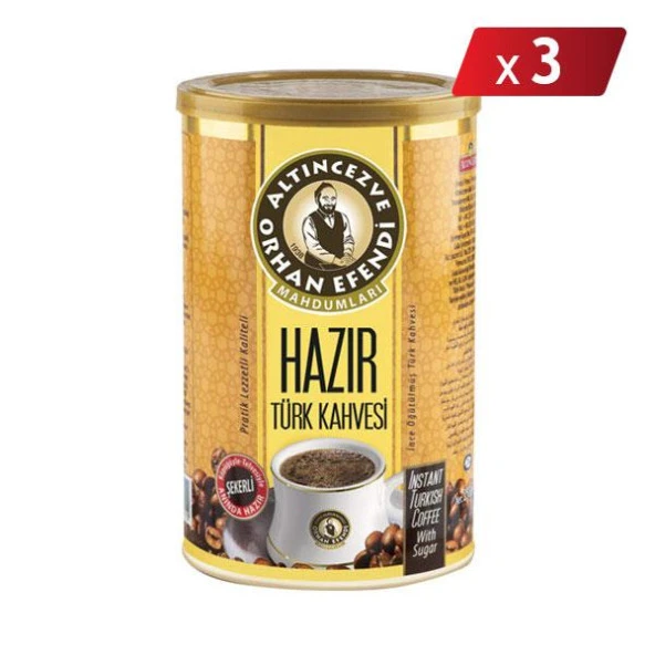 Orhan Efendi Hazır Türk Kahvesi Şekerli Teneke 250 G - 3LÜ PAKET ürün görseli 1