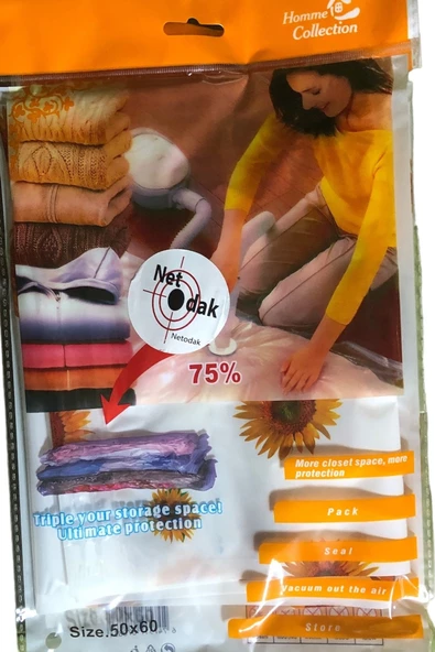 Vakumlu Hurç Poşet Saklama Torbası Elbise Hurcu (50X60) ürün görseli 1