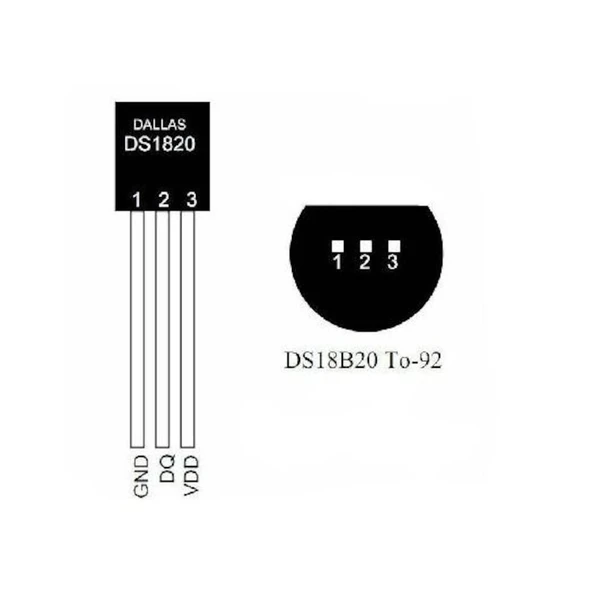 10 Adet DS18B20 Sıcaklık Sensörü,  Arduino Temperature Sensör - Resim 2