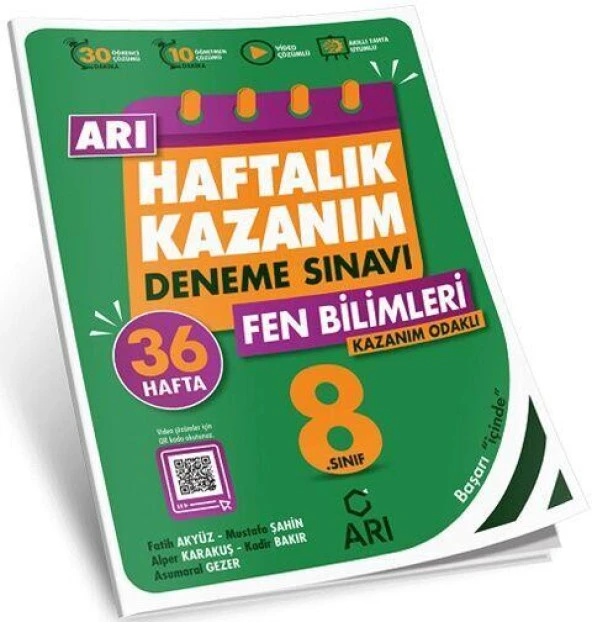 8. Sınıf Fen Bilimleri Haftalık Kazanım Denemeleri Arı Yayıncılık ürün görseli 1