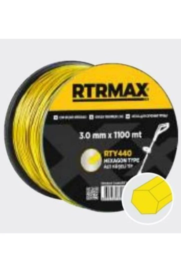 RTRMAX RTY443 TIRPAN MİSİNASI SARI ALTIGEN 3.3MMx900M ürün görseli 1