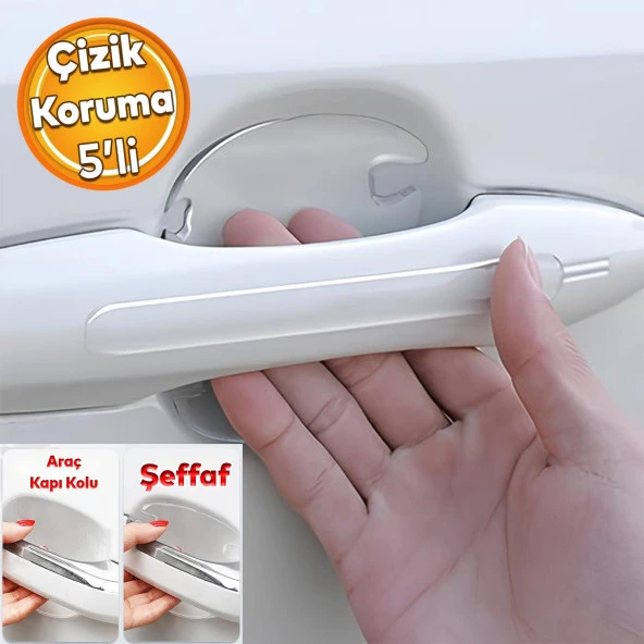 Araba Araç Otomobil Kapı Kolu Kendinden Yapışkanlı 85x75 mm Çizik Önleyici Koruyucu Bandı 5'Lİ Bant ürün görseli 1