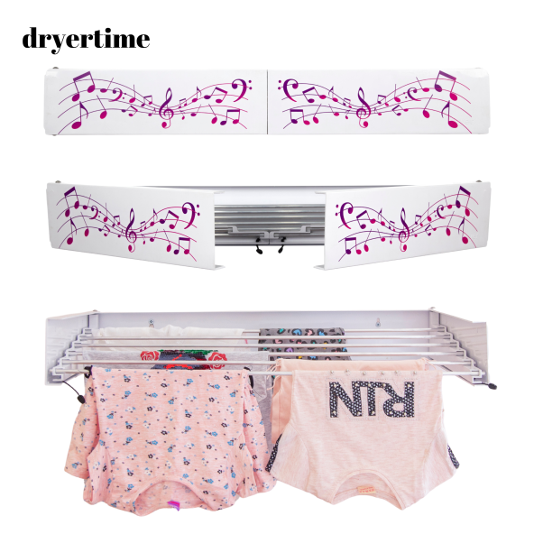 Dryertime Duvara Monte Katlanır Çamaşır Kurutma Askısı(Notalar) ürün görseli 1