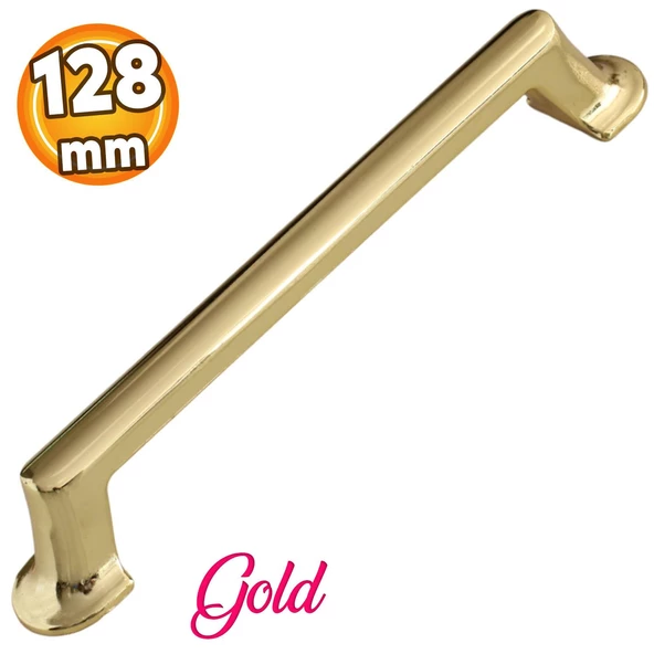 Gold Altın Metal Kulp 128 Mm-12.8 Cm Mobilya Çekmece Mutfak Dolabı Dolap Kapak Kulpları Kulbu ürün görseli 1