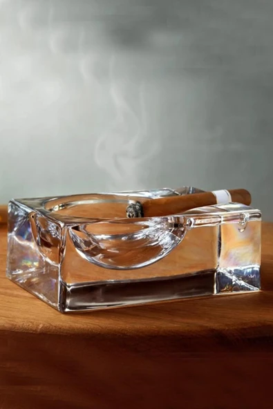 Paşabahçe Nude Glass Kristal Ağır Fumo Cam Puro Küllük 25401 ürün görseli 1