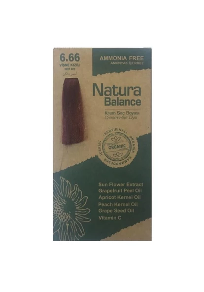 NATURA BALANCE SAÇ BOYASI 6.66 VİŞNE KIZILI ürün görseli 1
