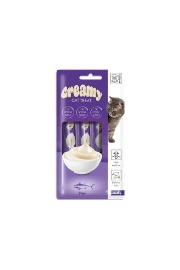 M-Pets Creamy Ton Balıklı Ve Biftekli Sıvı Kedi Ödülü 15 gr x 4 ürün görseli 1