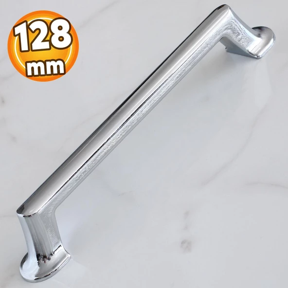 Krom Metal Kulp 128 mm-12.8 cm Mobilya Çekmece Mutfak Dolabı Dolap Kapak Kulpları Kulbu ürün görseli 1