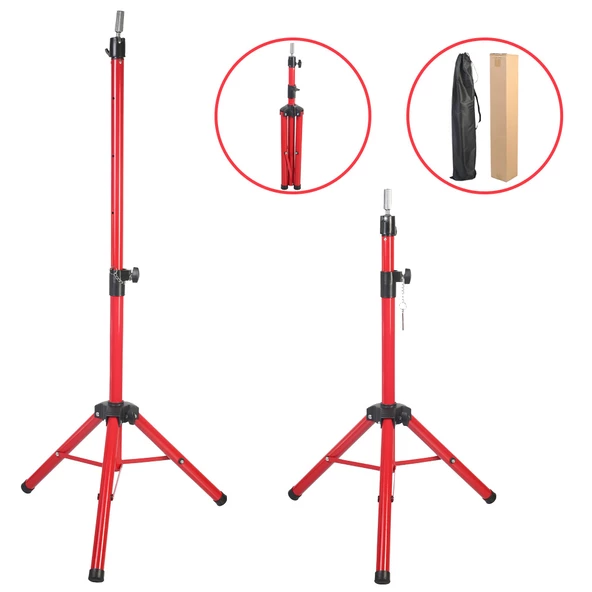 Kuaför Eğitim Mankeni İçin Metal Tripod - Kırmızı + Taşıma Çantası TRIPOD-KIRMIZI ürün görseli 1