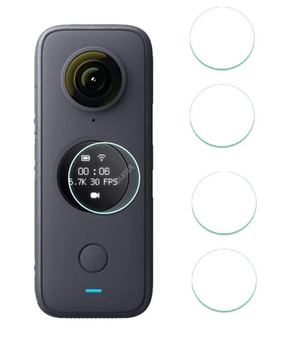 Insta 360 One X2 360 Aksiyon Kamerası Uyumlu 4 Adet Şeffaf Ekran koruyucu Jelatin ürün görseli 1
