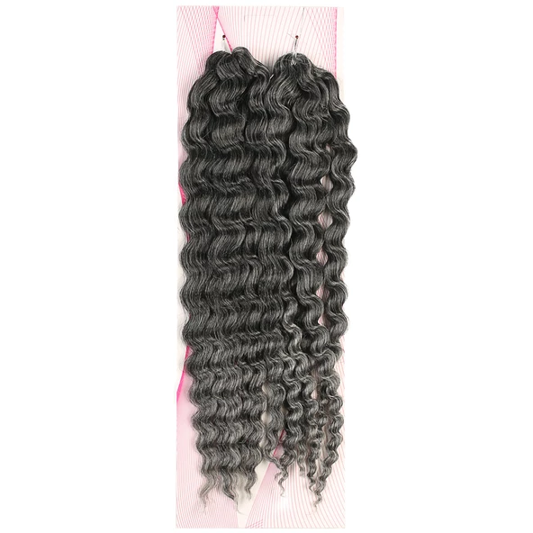 Nice Bulk Afro Su Dalgası Saç - Siyah / Gri Ombreli NiceBulk-T1B/GREY ürün görseli 1