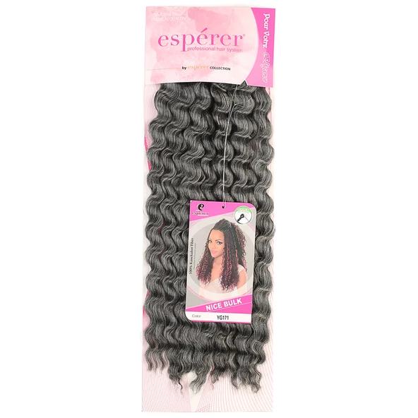 Nice Bulk Afro Su Dalgası Saç - Koyu Gri NiceBulk-YG171 - Resim 2