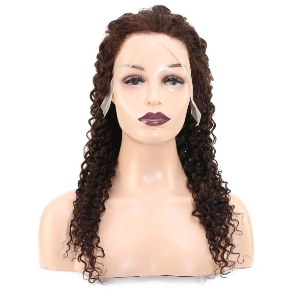 Afro Dalga Front Lace Gerçek Tül Peruk - Koyu Kahve - 60-65cm WW2-20INCH ürün görseli 1