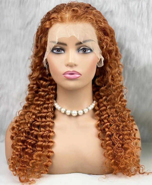 Gerçek Front Lace Tül Peruk - Afro Dalgalı - Bakır 70-75cm BJC-28INCH ürün görseli 1