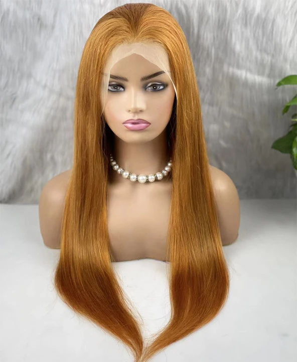 Gerçek Front Lace Tül Peruk - Düz - Bakır 70-75cm BSTW-28INCH ürün görseli 1