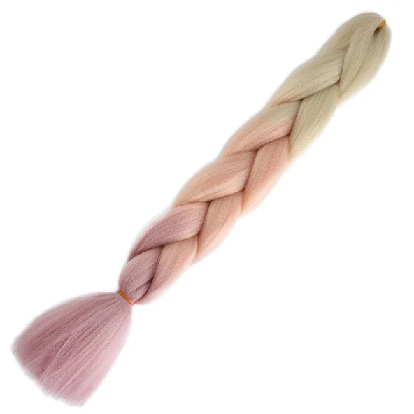 Afrika Örgülük Ombreli Sentetik Saç 100 Gr. - Platin / Soft Turuncu / Soft Lila 100-PM03-PM-14X ürün görseli 1