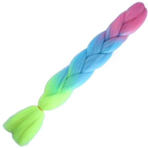 Afrika Örgülük Ombreli Sentetik Saç 100 Gr. - Pembe / Açık Mavi / Neon Sarı 100-PM13-PM-14X ürün görseli 1