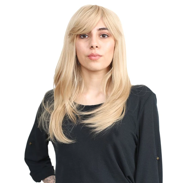 Düz Perçemli Orta Boy Fiber Sentetik Peruk - Balköpüğü H7625-24-PM-14X ürün görseli 1