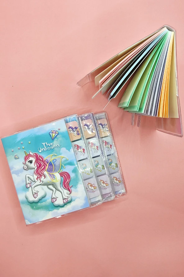 Unicorn Temalı A6 Not Defteri , Ayraçlı Ajanda -Mor - Resim 4