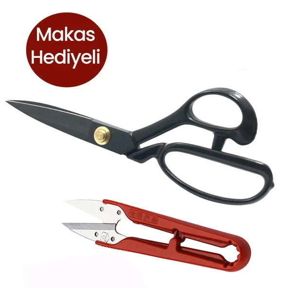 FDMSTAR 9 İnç (22,5cm) Siyah Saplı Profesyonel Paslanmaz Çelik Terzi Makası ürün görseli 1