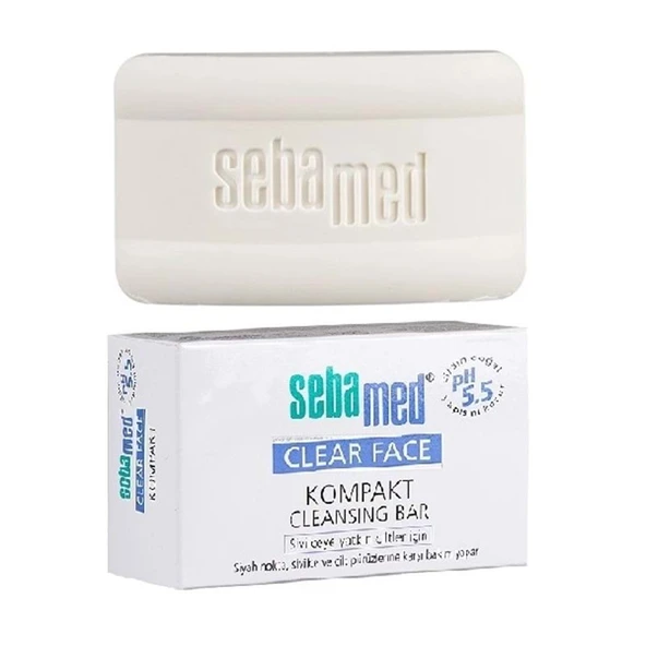 Sebamed Clear Face Kompakt Yüz Temizleme Barı Sabun Sivilceye Yatkın Cilt 100GR ürün görseli 1