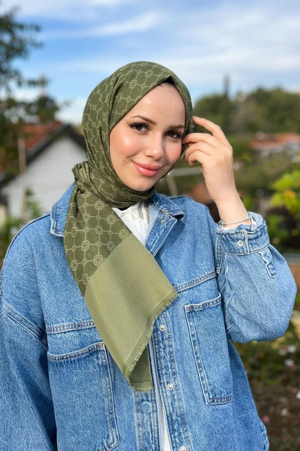 Elegance Monogram Şal - 1090100-952 - Yeşil ürün görseli 1