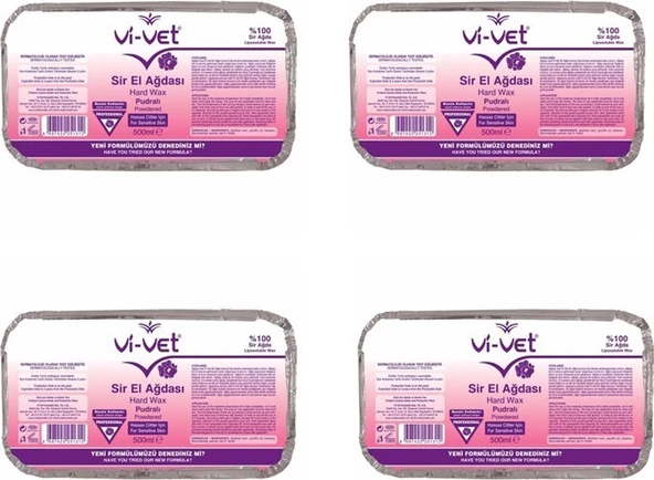 Vi-Vet Sir El Ağdası Pudralı Kalıp Ağda 500 mlX4 Pembe ürün görseli 1
