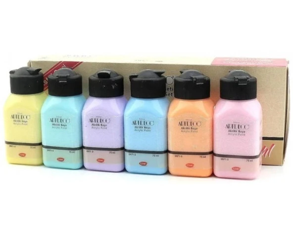 Artdeco Akrilik Boya Seti Pastel Renkler 75Ml 6Lı ürün görseli 1