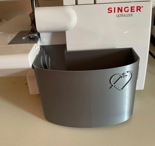 Singer Overlok Makinası Çöp Kutusu XL Gri ürün görseli 1