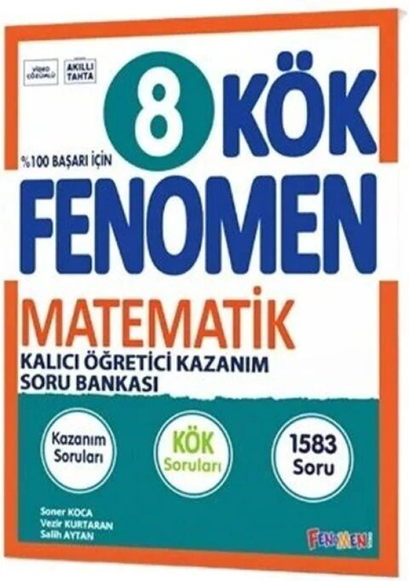 8. Sınıf Matematik Fenomen KÖK Kalıcı Öğretici Kazanım Soru Bankası Fenomen Okul Yayınları ürün görseli 1