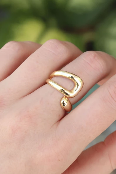 Pirinç Gold Renk Ayarlanabilir Yüzük TJ-BYK3176 ürün görseli 1