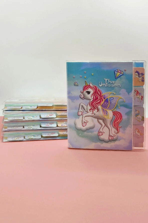 Unicorn Temalı A6 Not Defteri , Ayraçlı Ajanda - Mavi ürün görseli 1