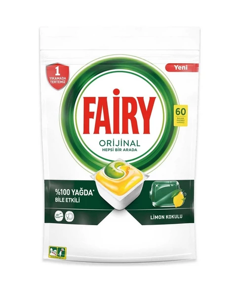 Fairy Hepsi Bir Arada Limon Bulaşık Makinesi Tableti 60'lı ürün görseli 1