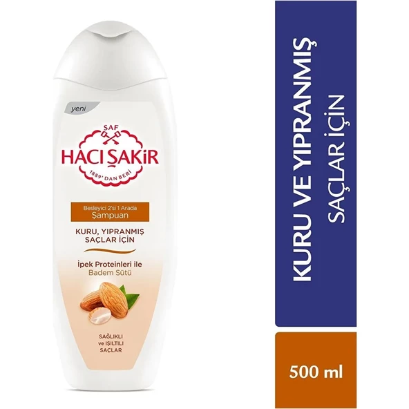 Hacı Şakir Şampuan 500ml 2ın1 Badem -kuru&yıpranmış ürün görseli 1