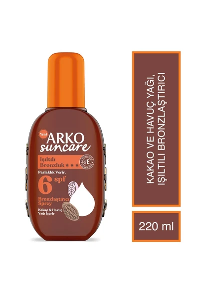Arko Suncare Spf6 Bronzlaştırıcı Güneş Yağı Sprey 220 ml ürün görseli 1