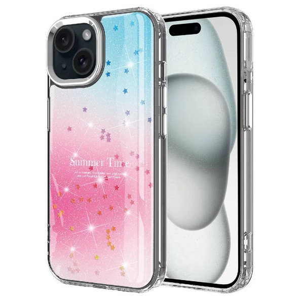 iPhone 15 Plus Uyumlu  Uyumlu KılıfSimli Desenli Parlak Task Kapak ürün görseli 1
