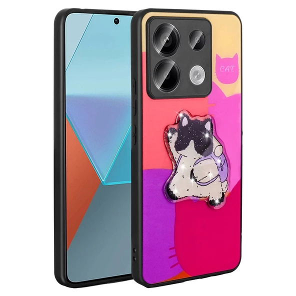 Xiaomi Redmi Note 13 Pro 5G Uyumlu Kılıf Parlayan Kabartmalı İkonik Figürlü Amas Silikon Kapak ürün görseli 1