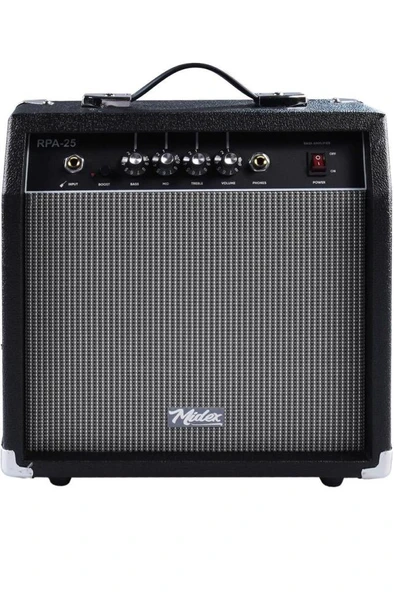 Midex RPA-25BK Bas Gitar Amfisi 25 WATT Gain Özelliği Kulaklık Çıkışı ürün görseli 1