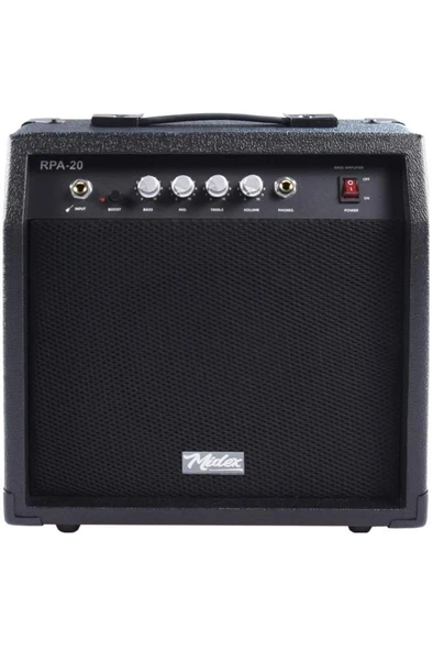 Midex RPA-20BK Bas Gitar Amfisi 20 WATT Gain Özelliği Kulaklık Çıkışı ürün görseli 1