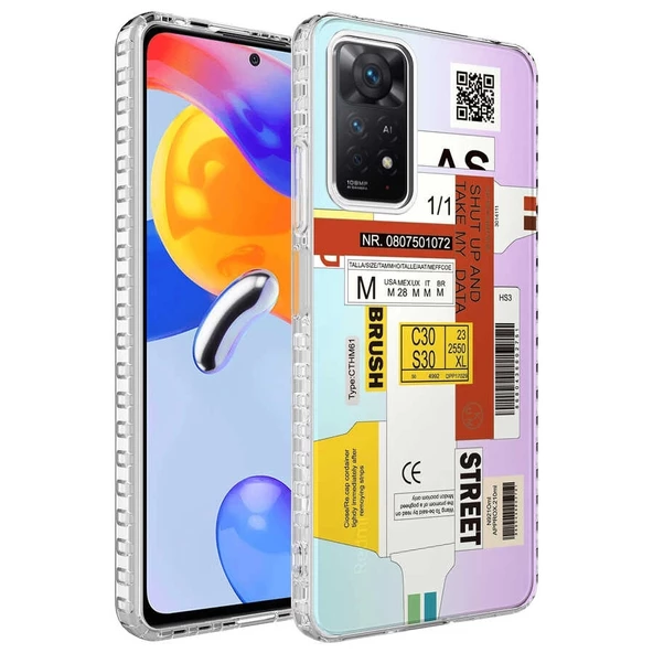 Xiaomi Redmi Note 11S Global Uyumlu  Uyumlu KılıfAirbag Kenarlı Renkli Desenli Silikon Elegans Kapak ürün görseli 1