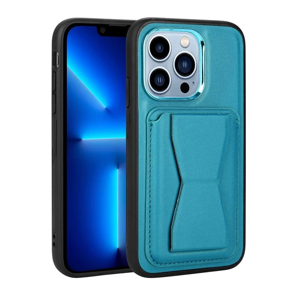 iPhone 13 Pro Max Uyumlu  Uyumlu KılıfKartlıklı Standlı ​Pu Deri Memo Kapak ürün görseli 1