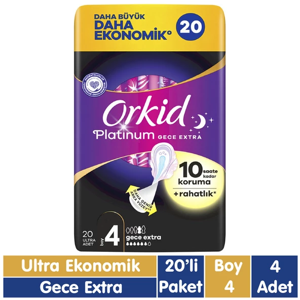 Orkid Platinum Gece Extra Ped 20x4 80 Adet ürün görseli 1