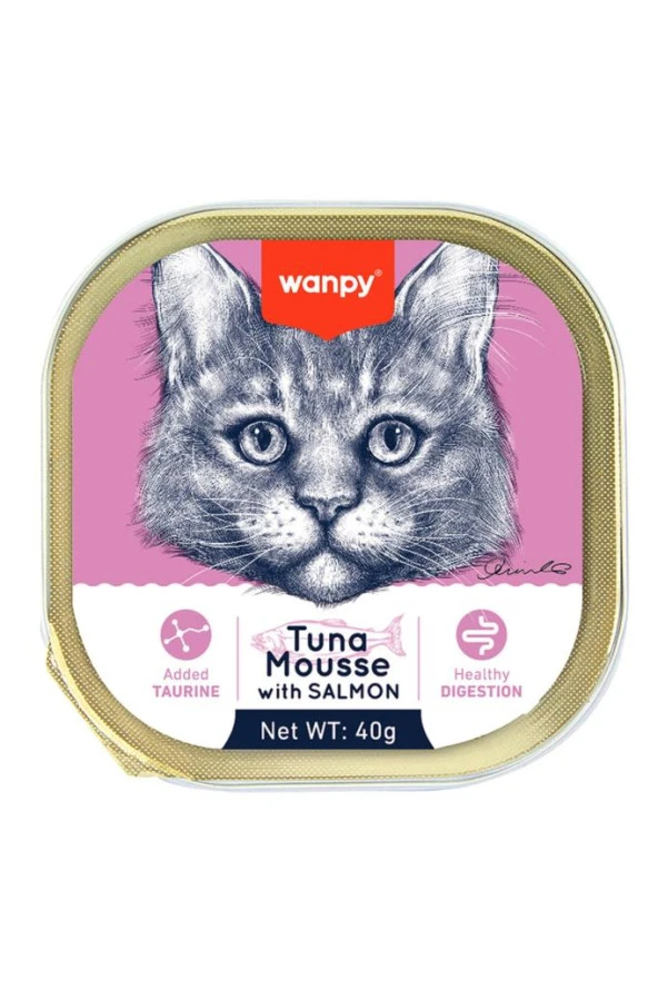 Wanpy Ton Balıklı Somonlu Alutray Kedi Konserve 40 gr ürün görseli 1