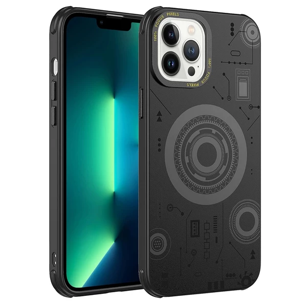 iPhone 13 Pro  Uyumlu KılıfWireless Şarj Özellikli Desenli Hot Kapak ürün görseli 1