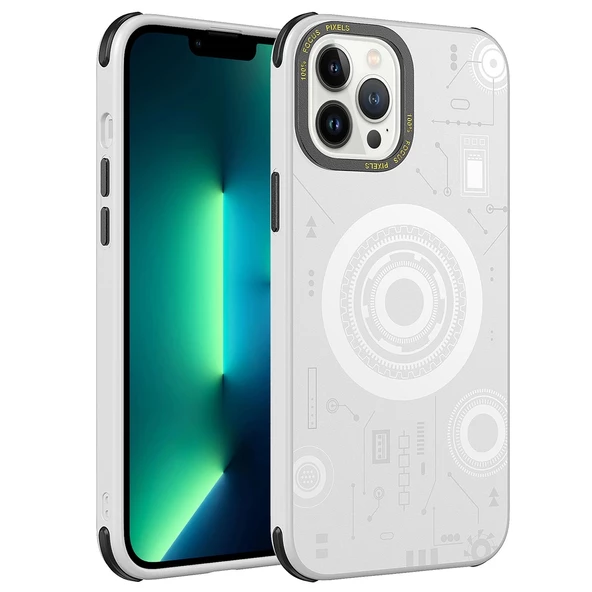 iPhone 12 Pro Max  Uyumlu KılıfWireless Şarj Özellikli Desenli Hot Kapak ürün görseli 1