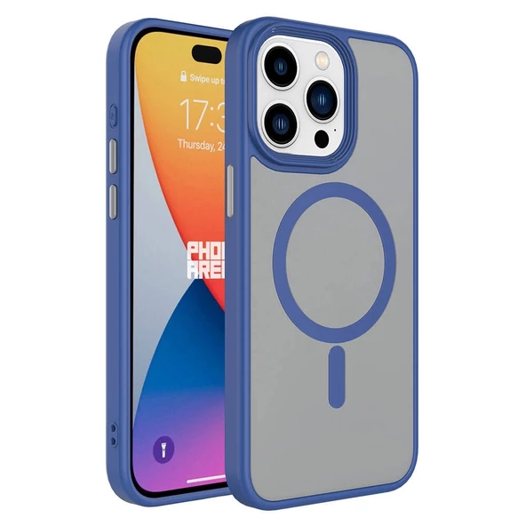 iPhone 15 Pro Max  Uyumlu KılıfMat Arka Yüzey Wireless Şarj Özellikli Flet Magsafe Kapak ürün görseli 1