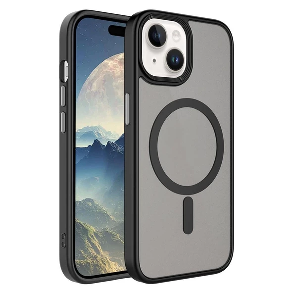 iPhone 15 Plus  Uyumlu KılıfMat Arka Yüzey Wireless Şarj Özellikli Flet Magsafe Kapak ürün görseli 1