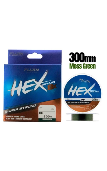 Fujin Hex Braid 8x 300mt Moss Green PE İp Misina ürün görseli 1